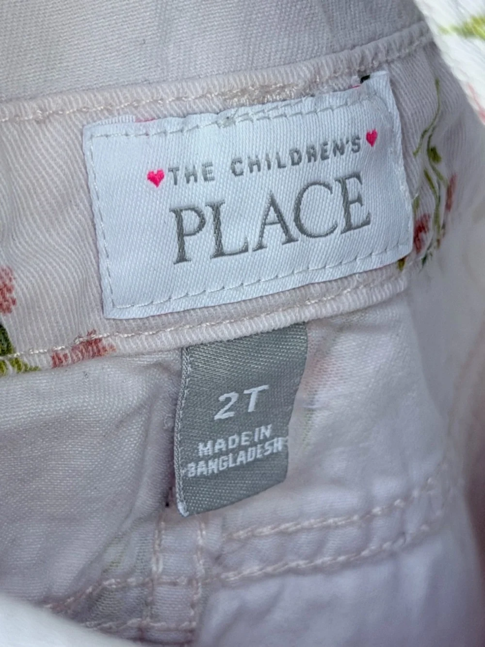 The Children's Place Pink Floral Short Overalls